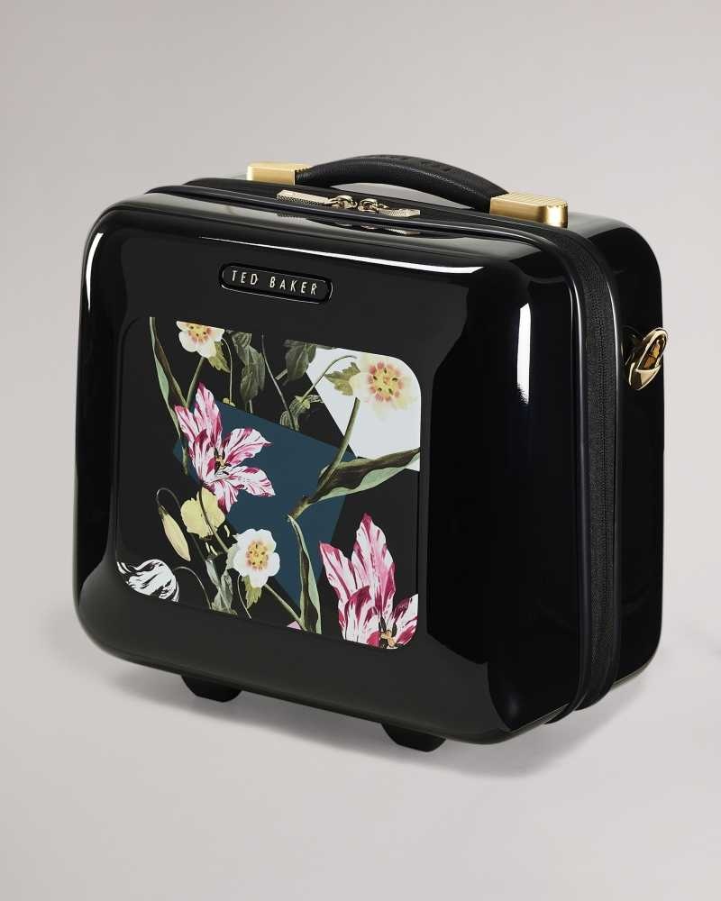 Black Ted Baker Anvil Spliced Floral Vanity Case | US0001470