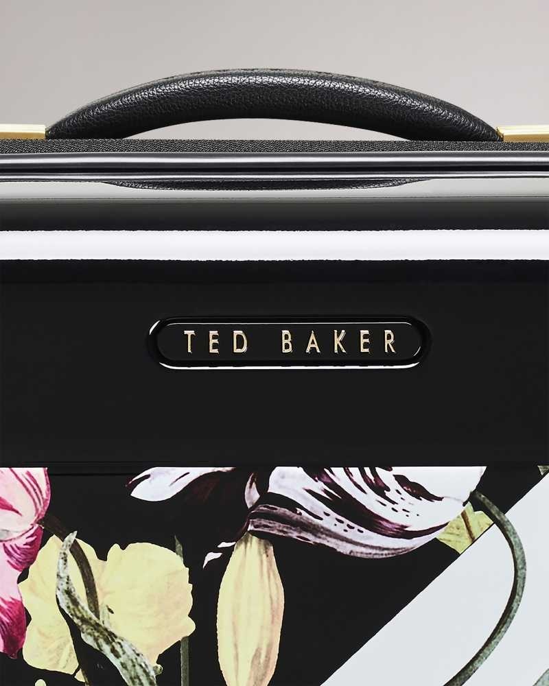 Black Ted Baker Anvilo Spliced Floral Medium Trolley Case | US0001478