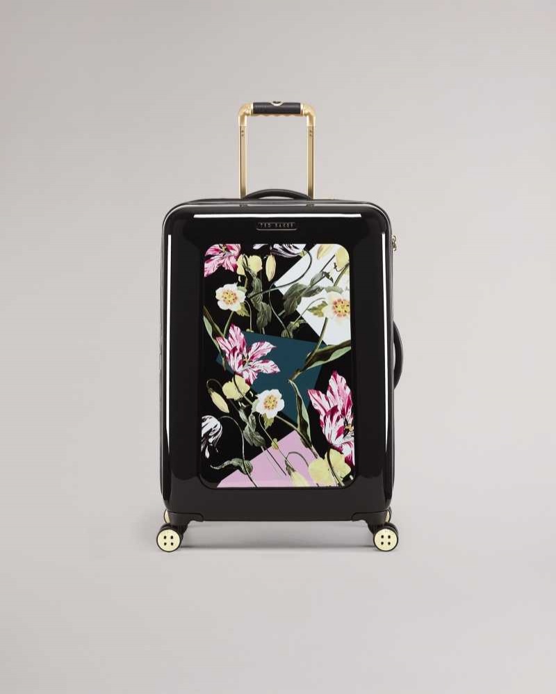 Black Ted Baker Anvilo Spliced Floral Medium Trolley Case | US0001478