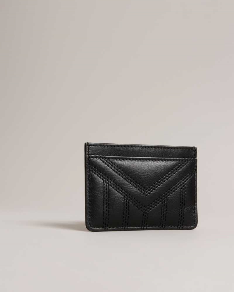 Black Ted Baker Ayani Quilted Leather Card Holder Cardholders | US0001421