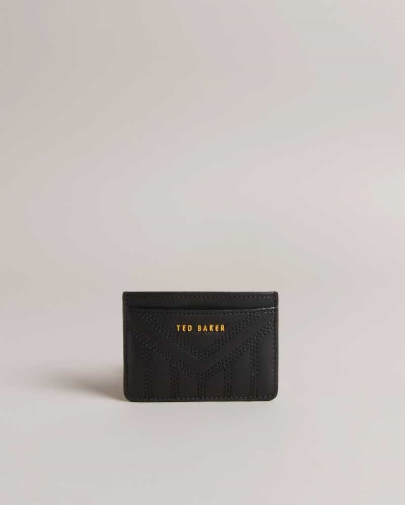 Black Ted Baker Ayani Quilted Leather Card Holder Cardholders | US0001421