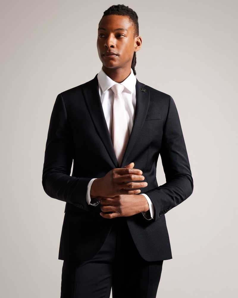 Black Ted Baker Blaisur Black Wool Blend Suit | US0000756