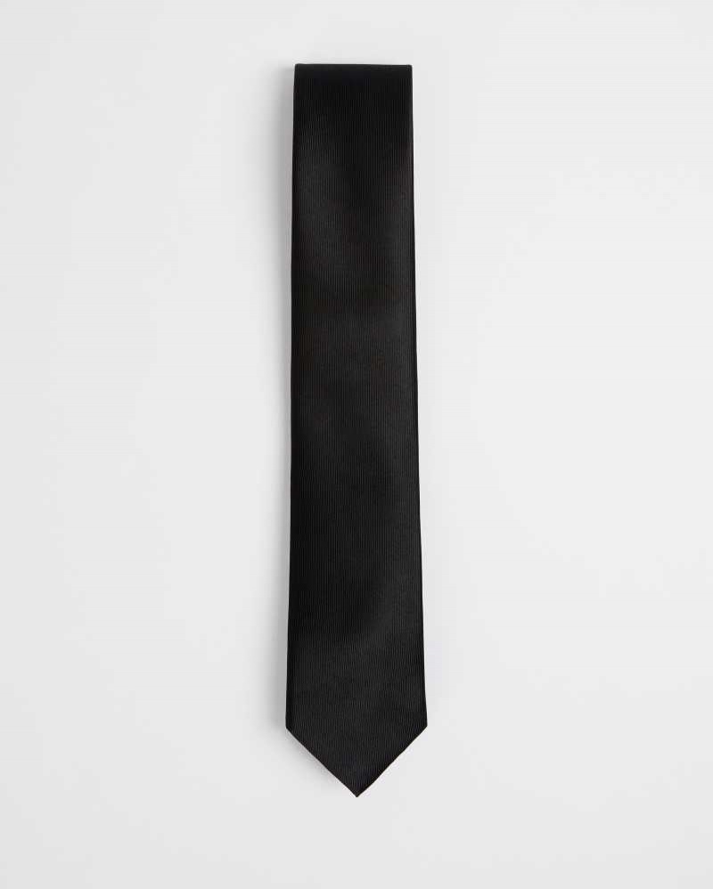 Black Ted Baker Blula Twill Silk Tie | US0002026