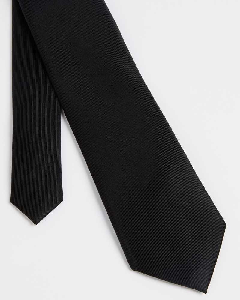 Black Ted Baker Blula Twill Silk Tie | US0002026