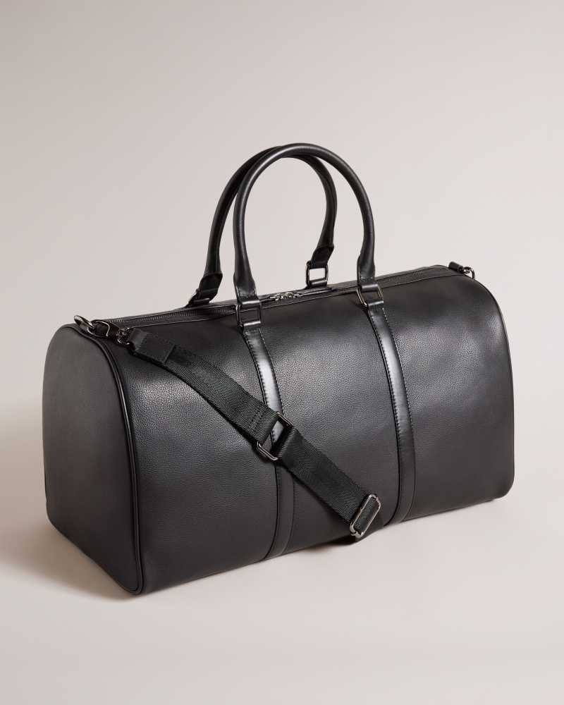 Black Ted Baker Canvay Textured Leather Holdall | US0001588