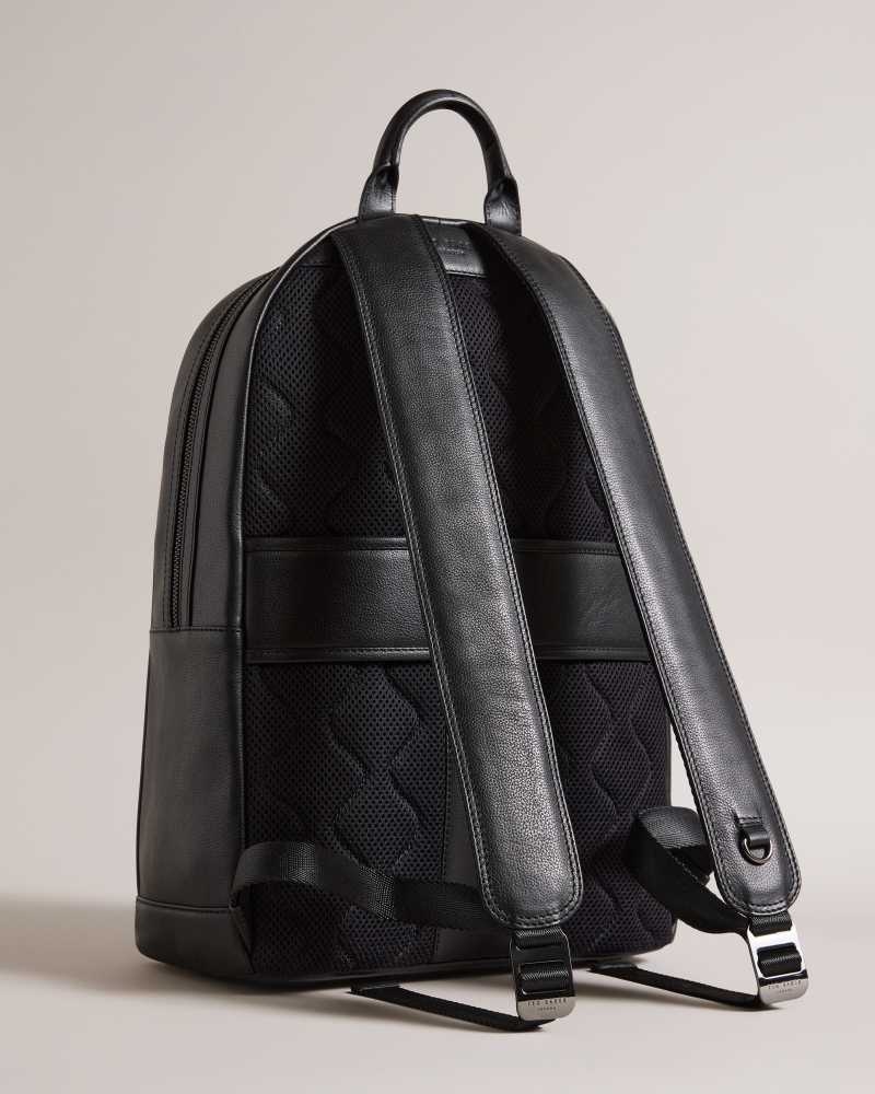 Black Ted Baker Convoy Textured Leather Backpack | US0001246