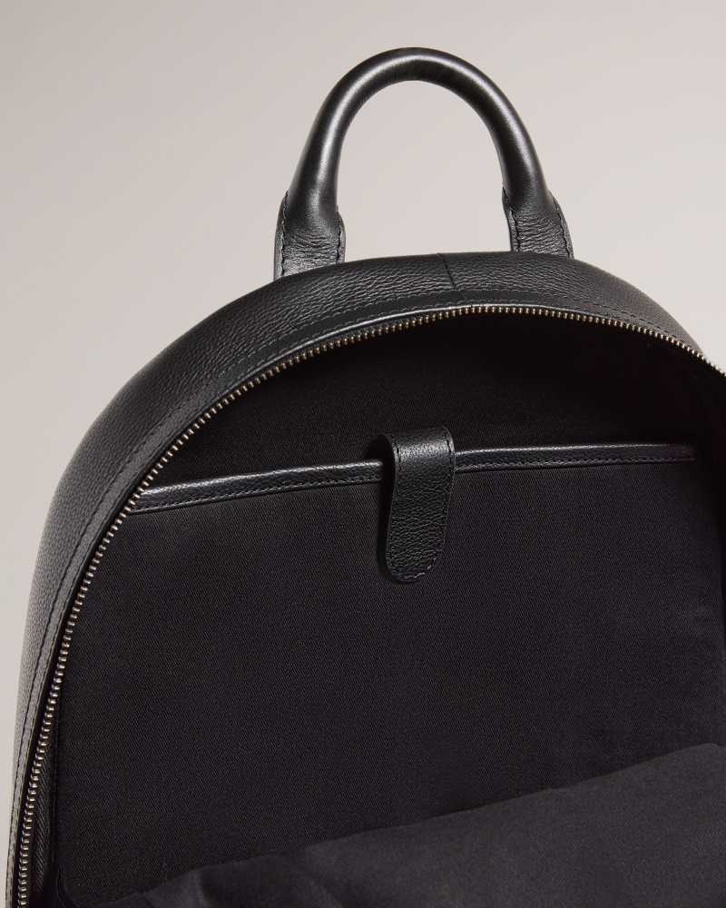 Black Ted Baker Convoy Textured Leather Backpack | US0001246