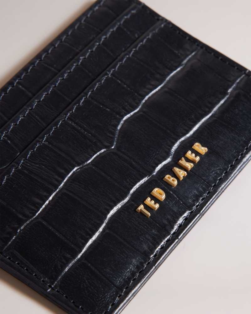 Black Ted Baker Crokina Imitation Croc Card Holder Cardholders | US0001428