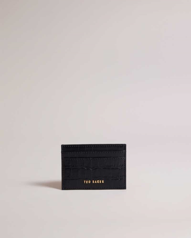 Black Ted Baker Crokina Imitation Croc Card Holder Cardholders | US0001428