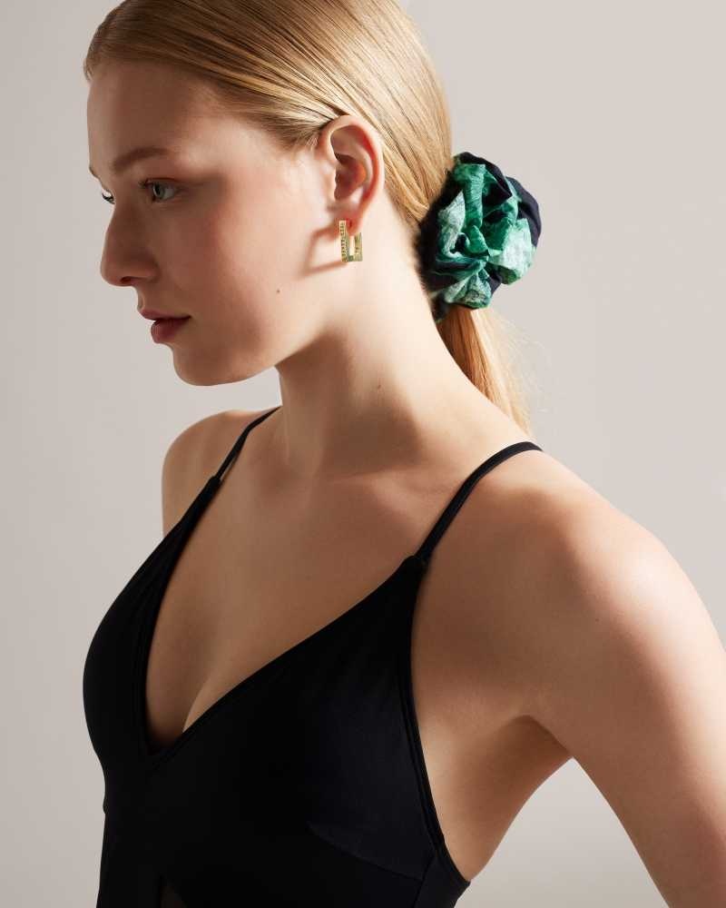 Black Ted Baker Ednarr Beach Sarong and Scrunchie Set | US0000833