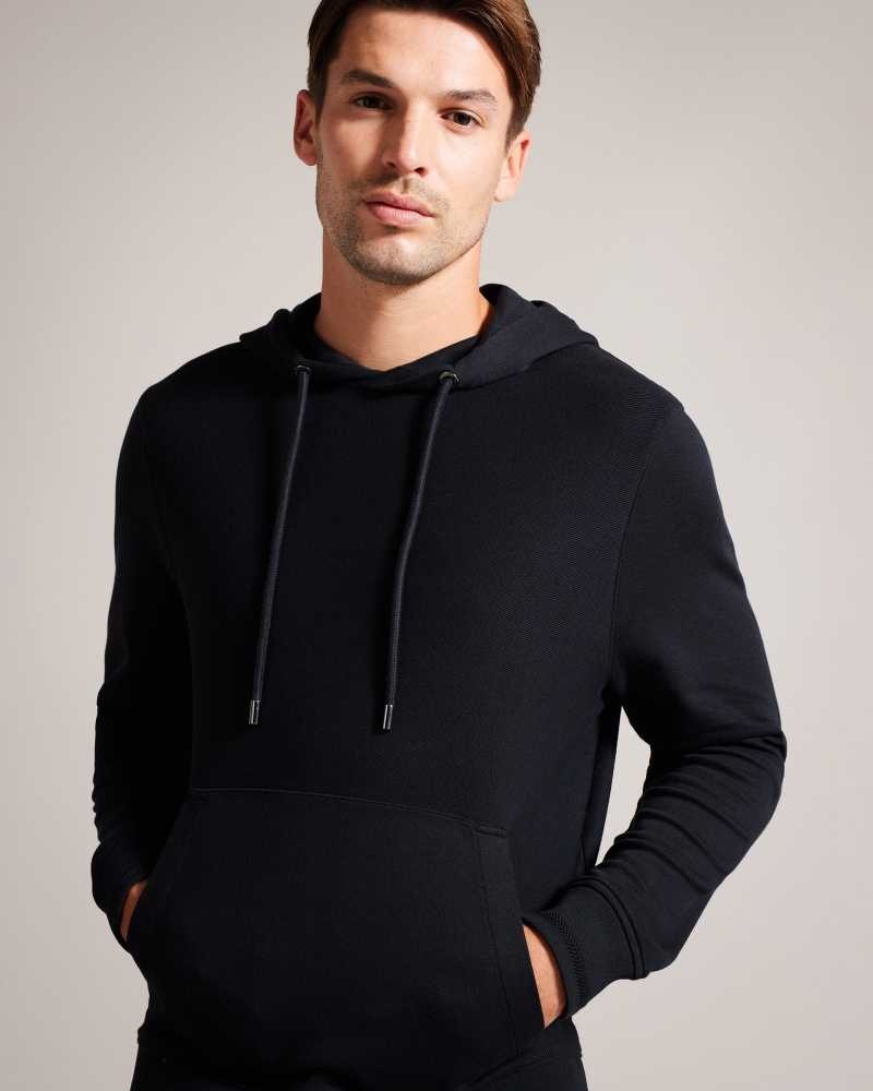 Black Ted Baker Ellja Long Sleeve Cotton Twill Hoodie | US0001051