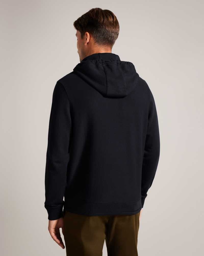 Black Ted Baker Ellja Long Sleeve Cotton Twill Hoodie | US0001051