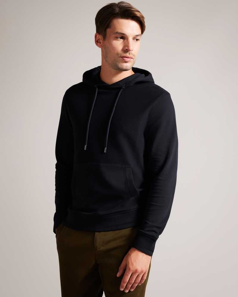 Black Ted Baker Ellja Long Sleeve Cotton Twill Hoodie | US0001051