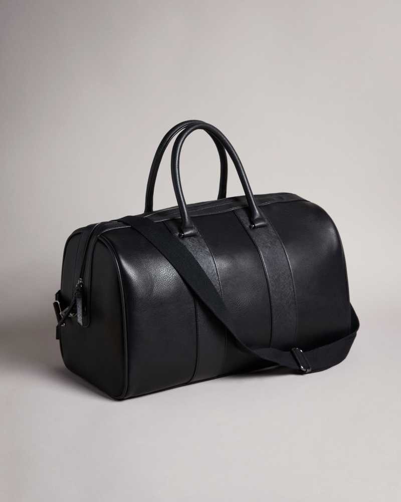 Black Ted Baker Evyday Striped PU Holdall | US0001587