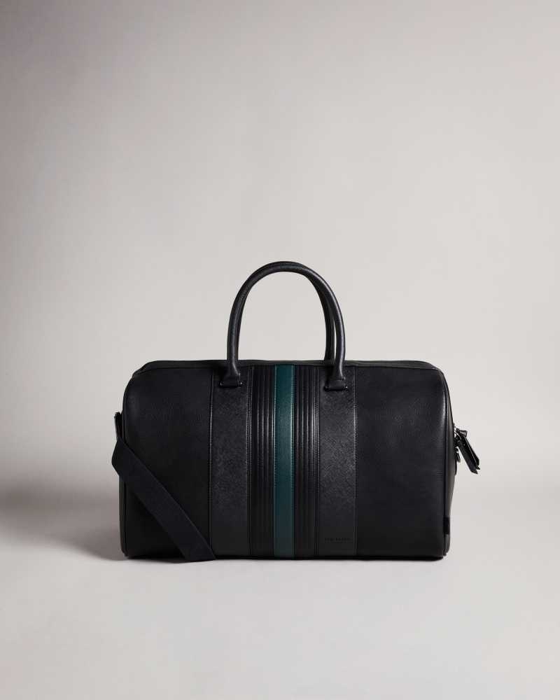 Black Ted Baker Evyday Striped PU Holdall | US0001587