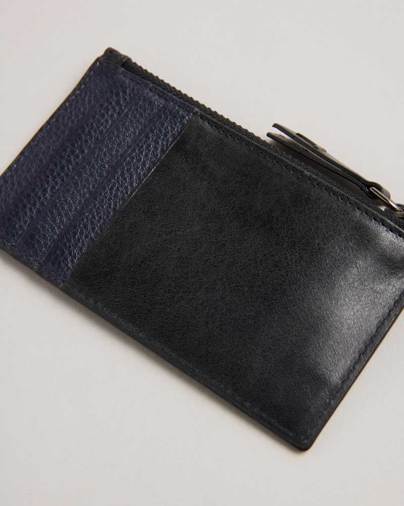 Black Ted Baker Fineas Waxy Leather Card Holder Cardholders | US0001418