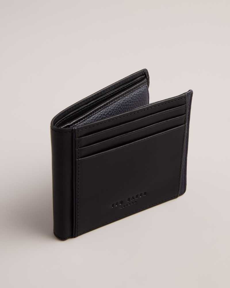 Black Ted Baker Finliy Waxy Leather Bifold Wallet Wallets | US0001561