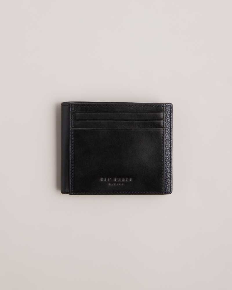 Black Ted Baker Finliy Waxy Leather Bifold Wallet Wallets | US0001561