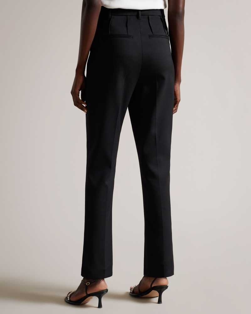 Black Ted Baker Frittat Tailored Cigarette Trousers With Darts | US0001153