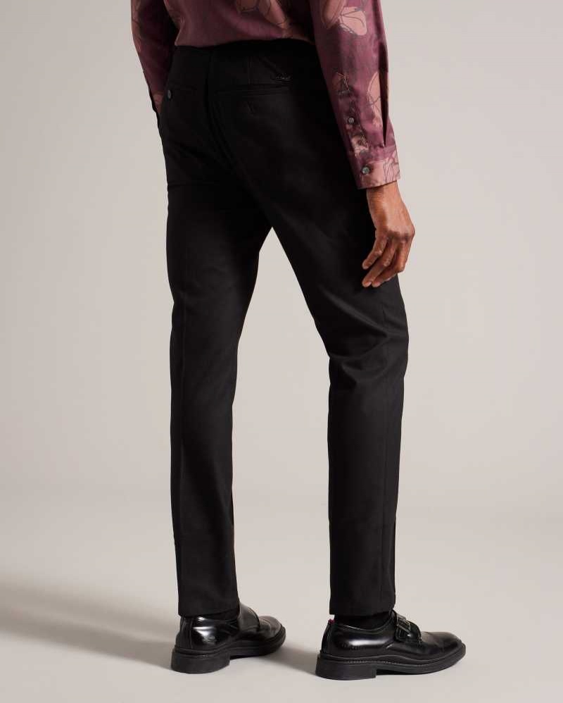 Black Ted Baker Giggs Slim Fit Trousers With Drawcord Waist | US0001115