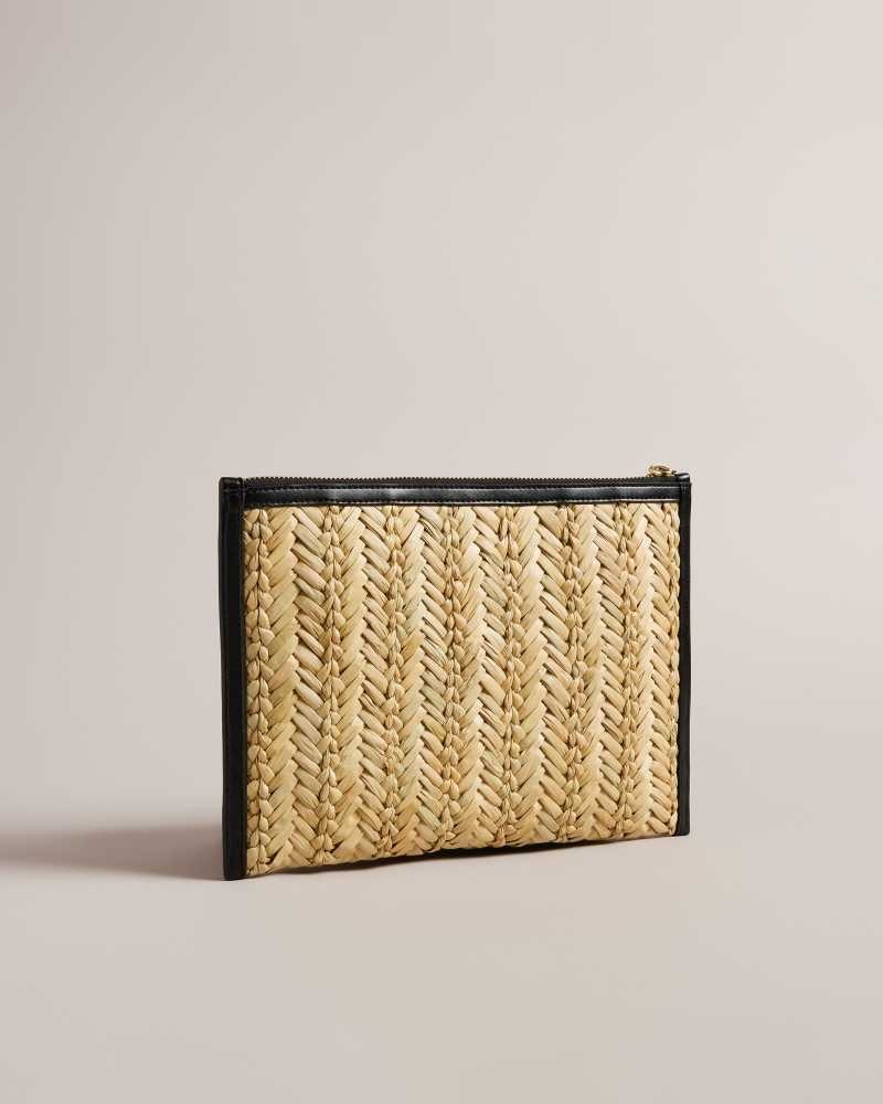 Black Ted Baker Ivelin Basket Weave Clutch | US0001272