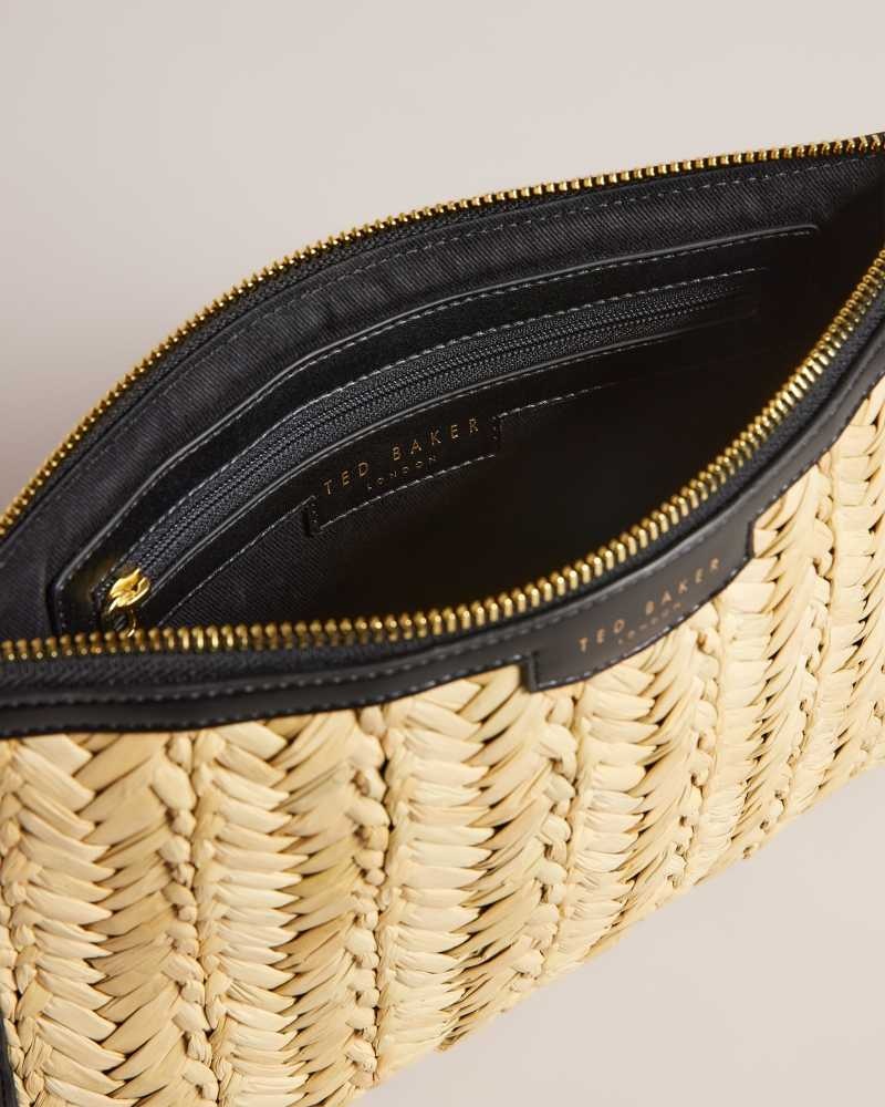 Black Ted Baker Ivelin Basket Weave Clutch | US0001272