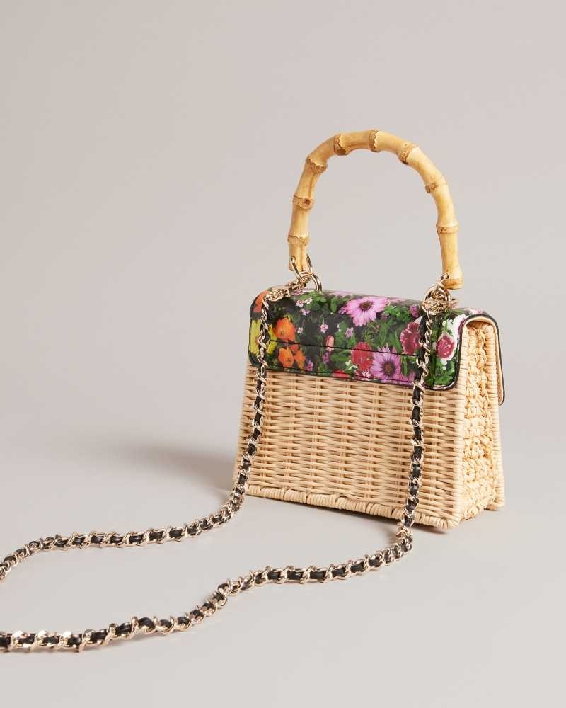 Black Ted Baker Jaysisa Printed Mini Basket Bag | US0001307