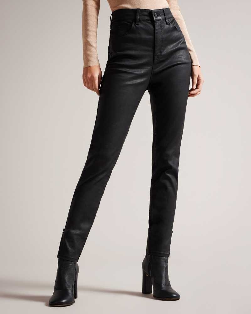 Black Ted Baker Jazmynn Satin Stretch Skinny Jeans | US0001121