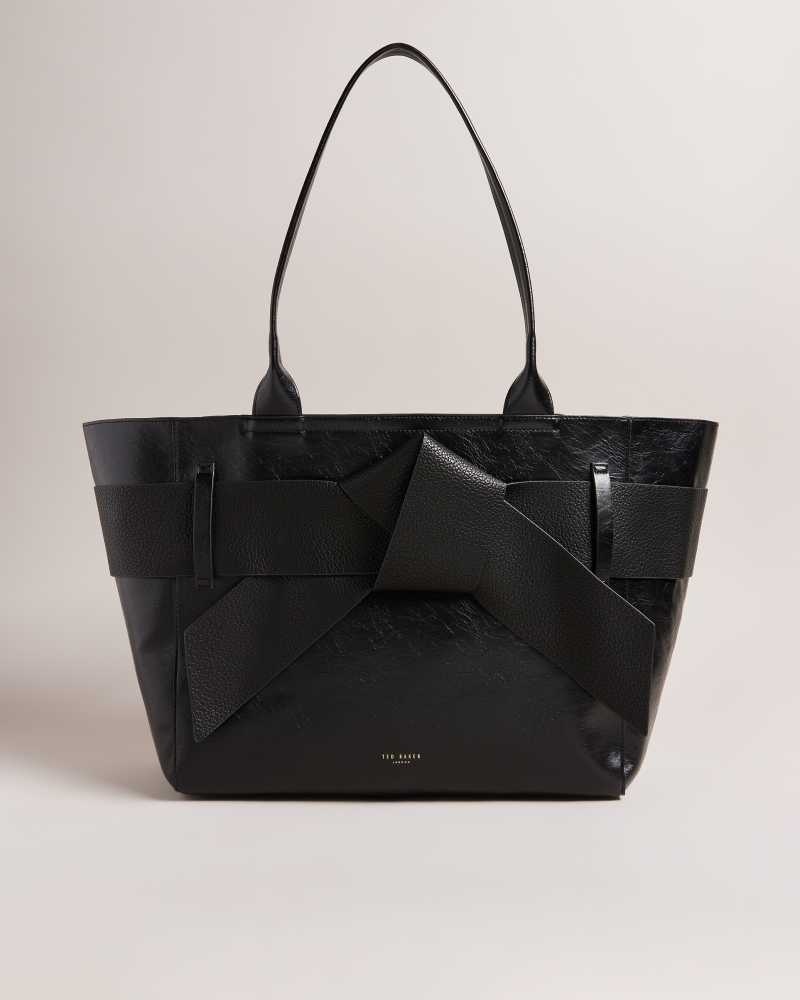 Black Ted Baker Jimma PU Large Tote Bag | US0001513