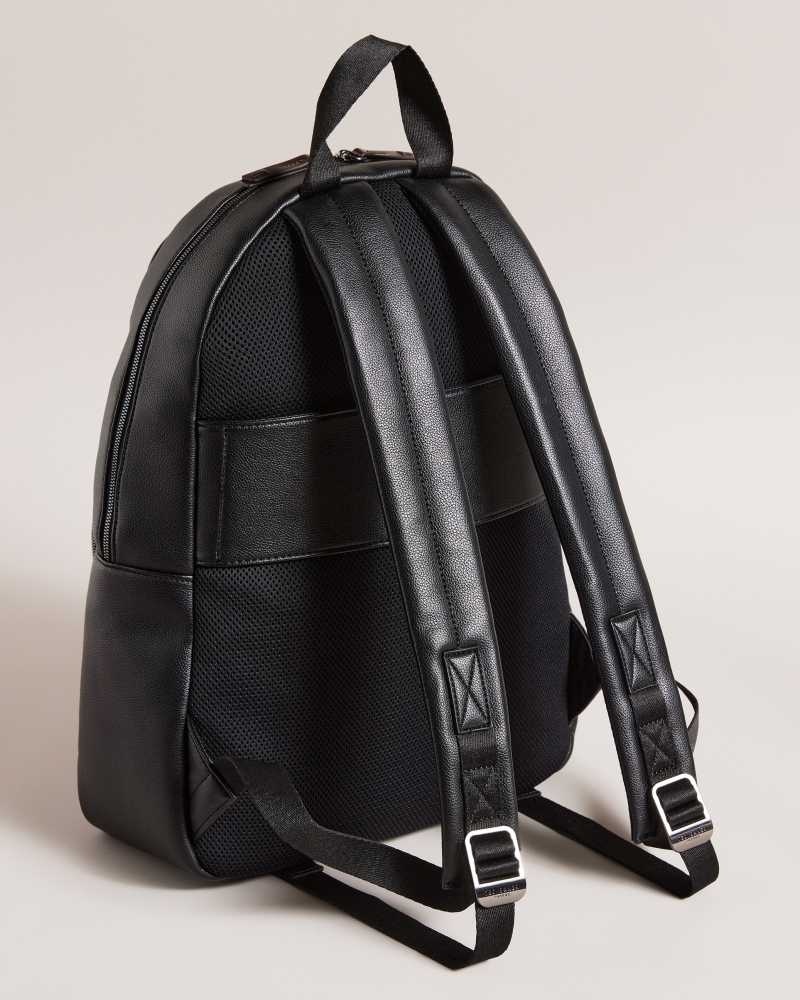 Black Ted Baker Joss Faux Leather Backpack | US0001248