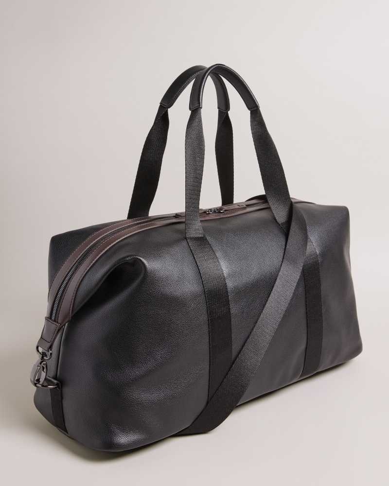 Black Ted Baker Josua Faux Leather Holdall | US0001590