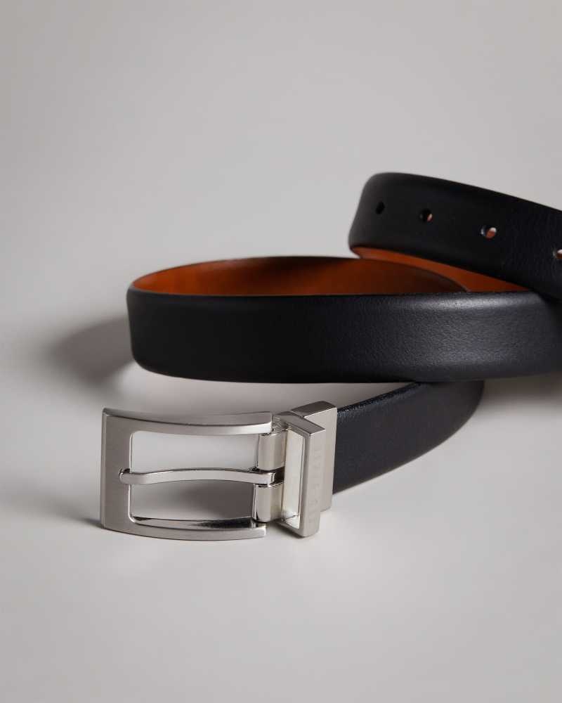 Black Ted Baker Karmer Reversible Leather Belt | US0001640