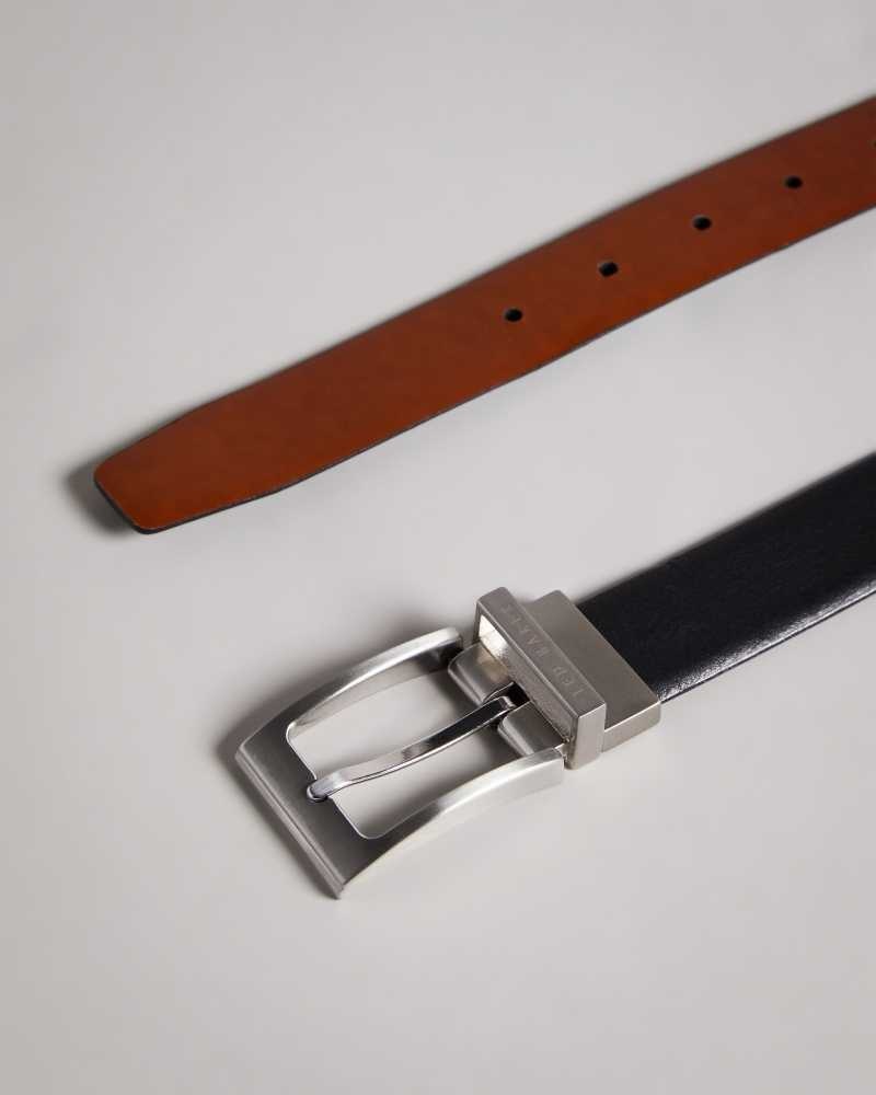 Black Ted Baker Karmer Reversible Leather Belt | US0001640