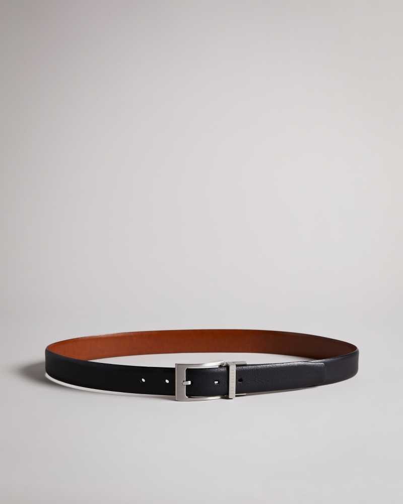 Black Ted Baker Karmer Reversible Leather Belt | US0001640