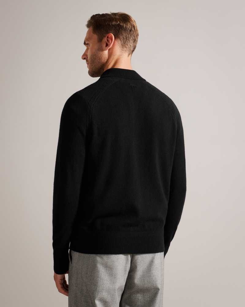 Black Ted Baker Karolt Cashmere Polo Neck Jumper | US0000377