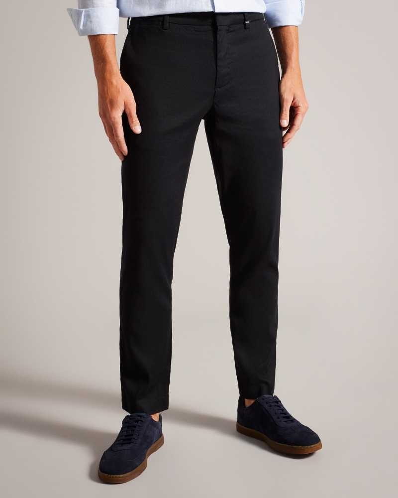 Black Ted Baker Kimmel Linen Blend Elasticated Trousers | US0001098