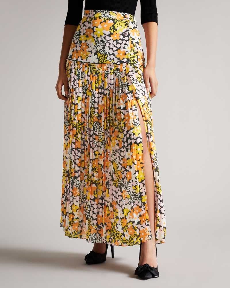 Black Ted Baker Klemmy Dropped Waist Maxi Skirt | US0000706