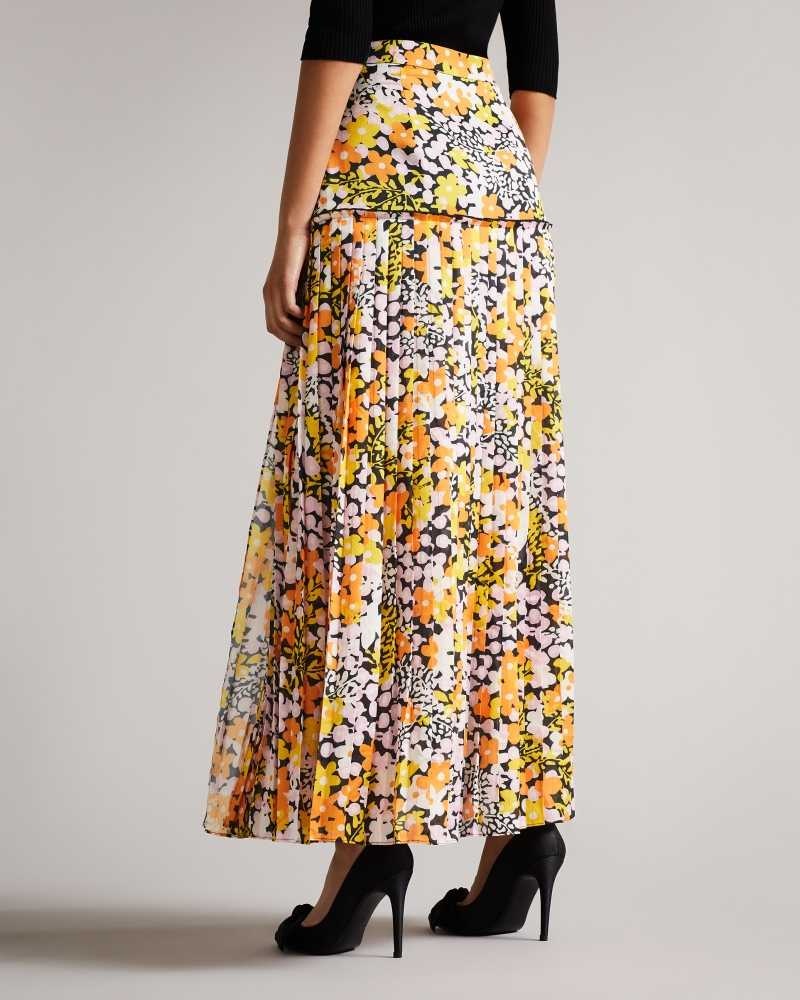 Black Ted Baker Klemmy Dropped Waist Maxi Skirt | US0000706