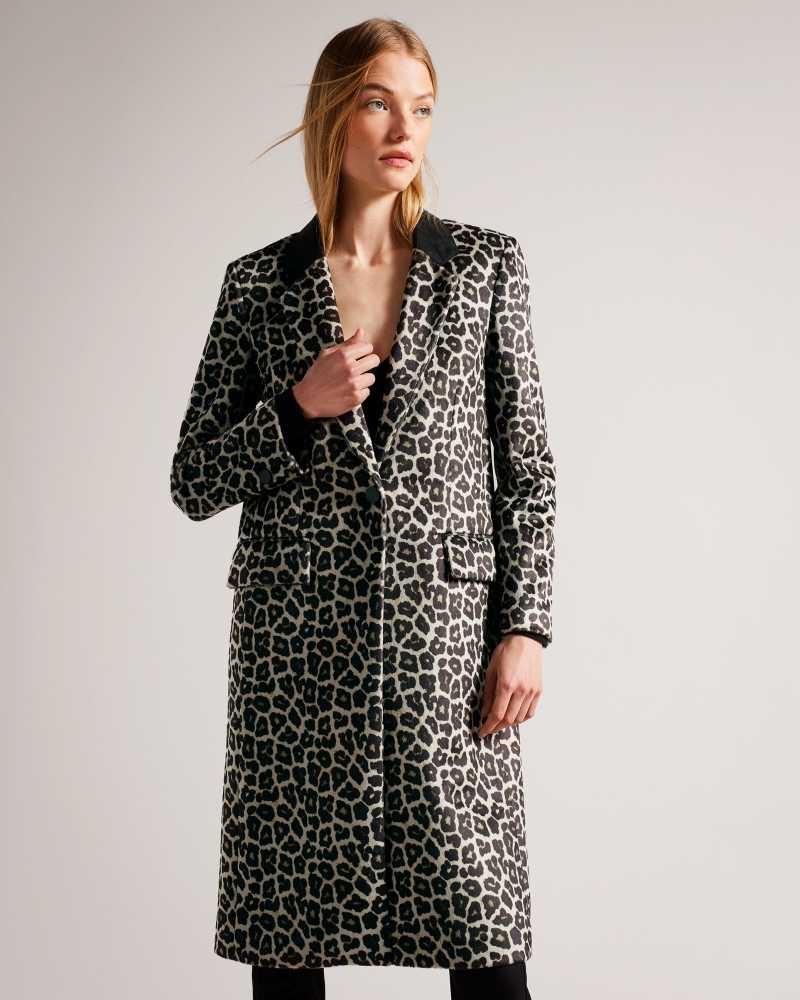 Black Ted Baker Leeroi Single Breasted Midi Length Coat Coats | US0000190