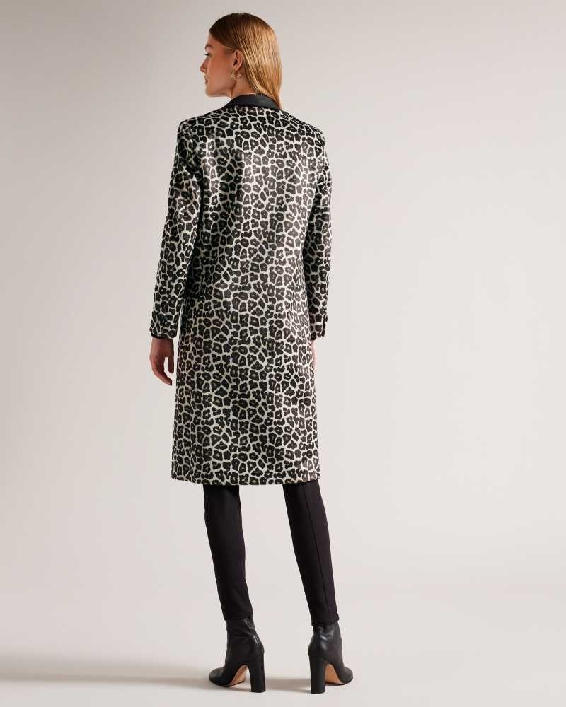 Black Ted Baker Leeroi Single Breasted Midi Length Coat Coats | US0000190