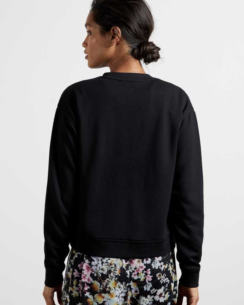 Black Ted Baker Lorito Logo Sweatshirt | US0000929