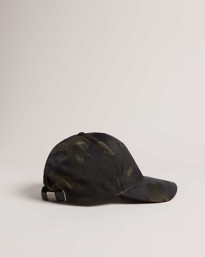 Black Ted Baker Maiisun Camo Printed Cap Caps | US0001701