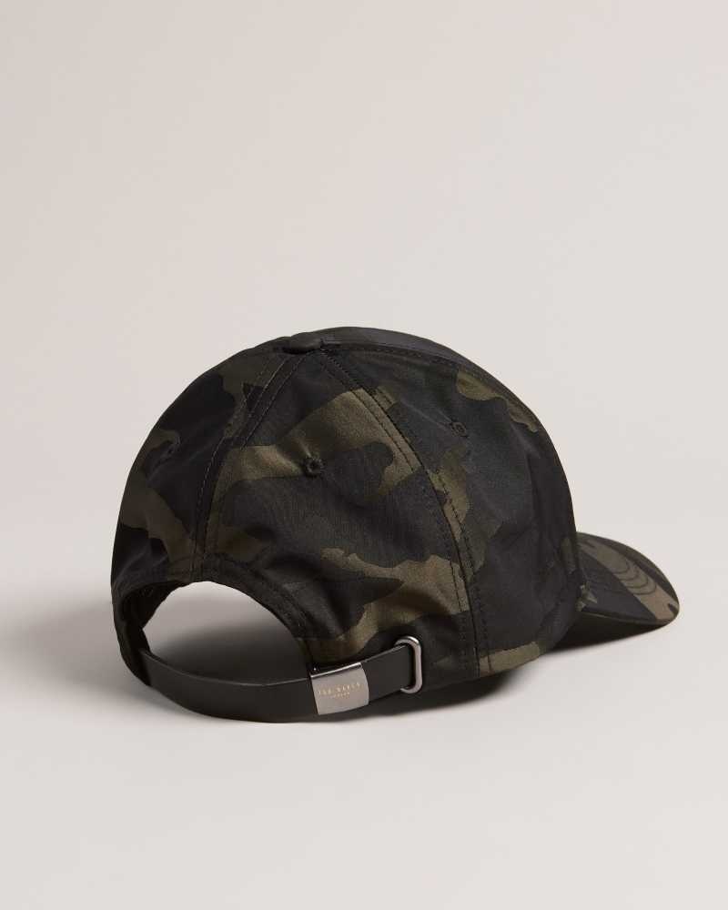 Black Ted Baker Maiisun Camo Printed Cap Caps | US0001701