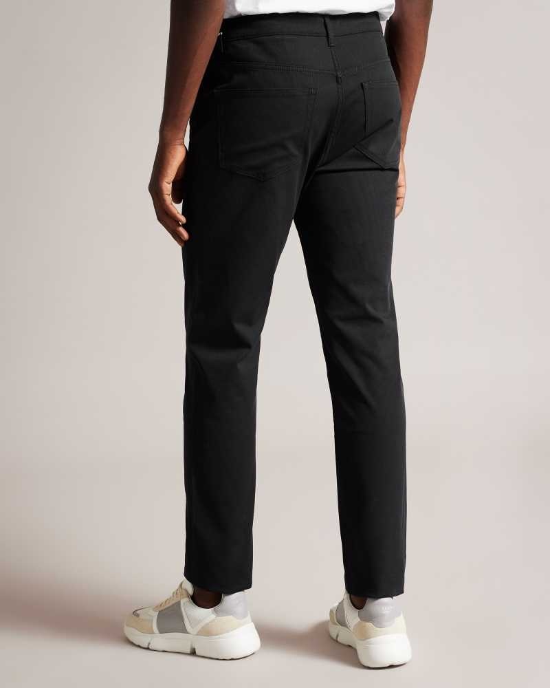 Black Ted Baker Mansurt Slim Fit Twill Trousers | US0001174