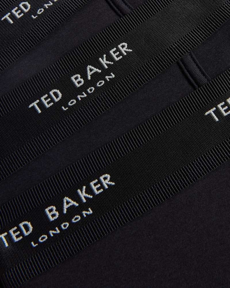 Black Ted Baker Marcc Three Pack Of Cotton Trunks | US0001215