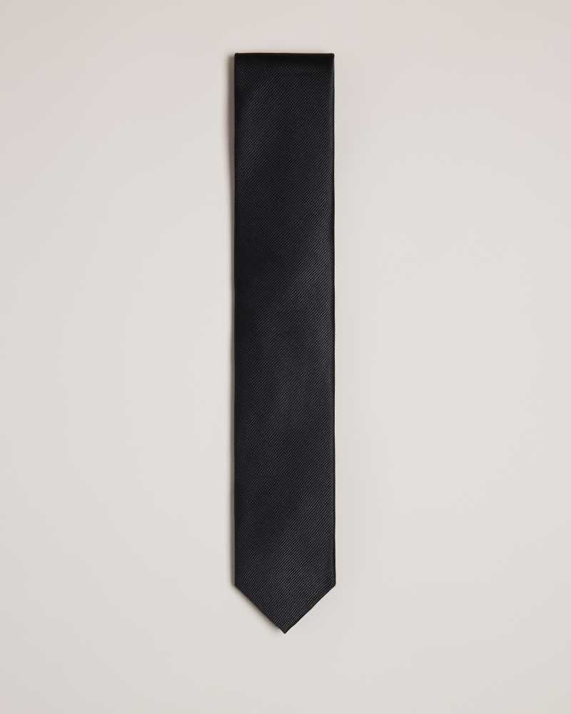 Black Ted Baker Moorez Ottoman Silk Tie | US0002025