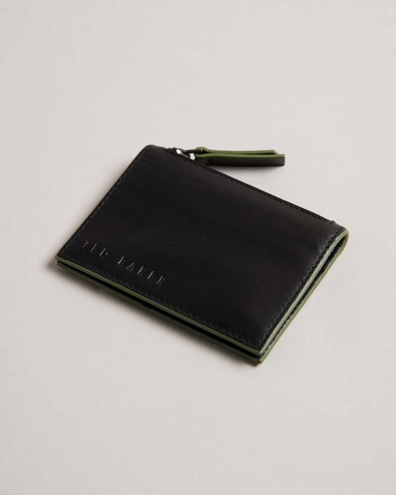 Black Ted Baker Nator Zipped Cardholder Cardholders | US0001416