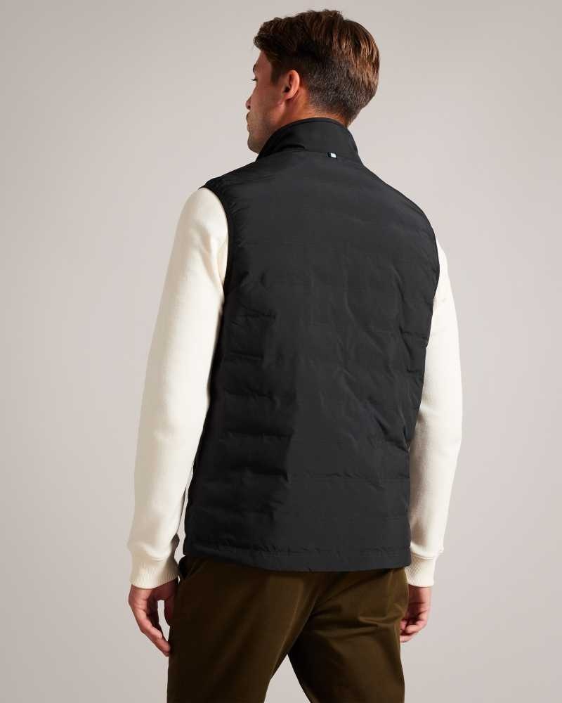 Black Ted Baker Newwark Padded Funnel Neck Gilet Jackets | US0000234