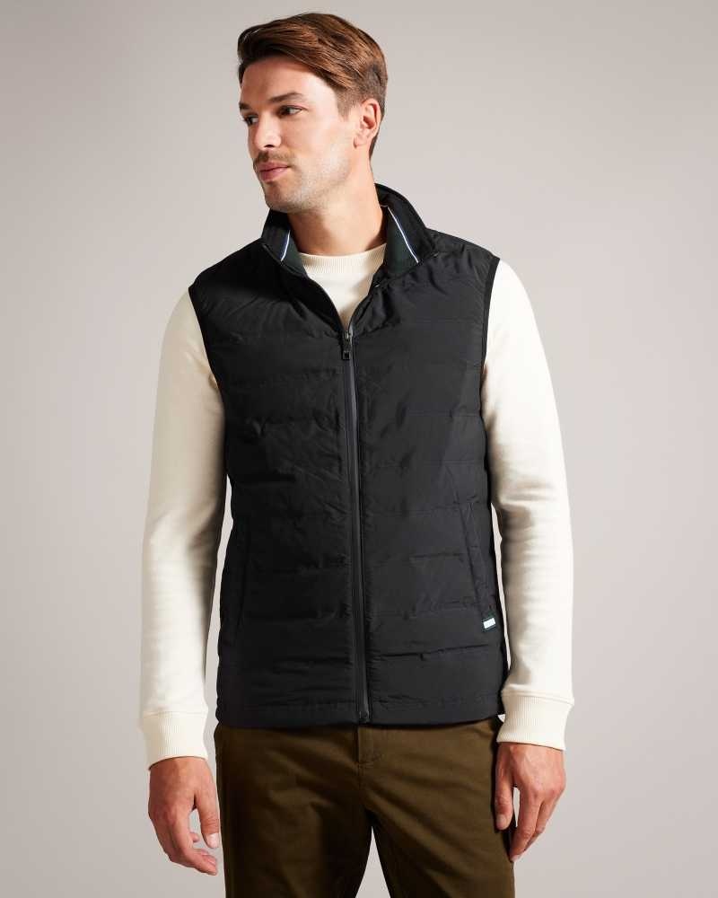 Black Ted Baker Newwark Padded Funnel Neck Gilet Jackets | US0000234