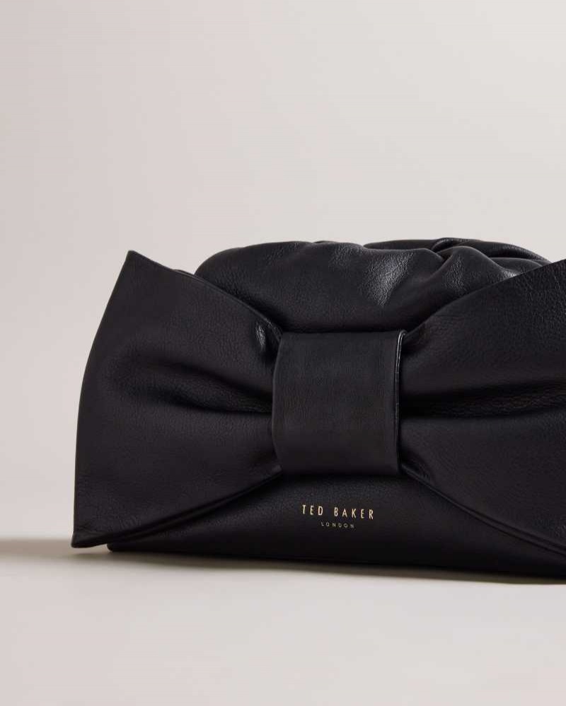 Black Ted Baker Niasa Bow Detail Clutch | US0001278